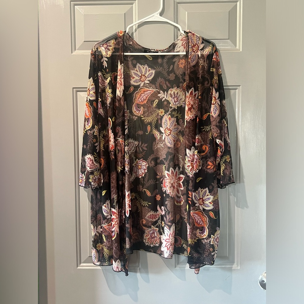Ava James floral sheer cardigan